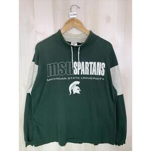 Vintage 90s MSU Spartans Michigan State University Graphic Long Sleeve Shirt Lrg